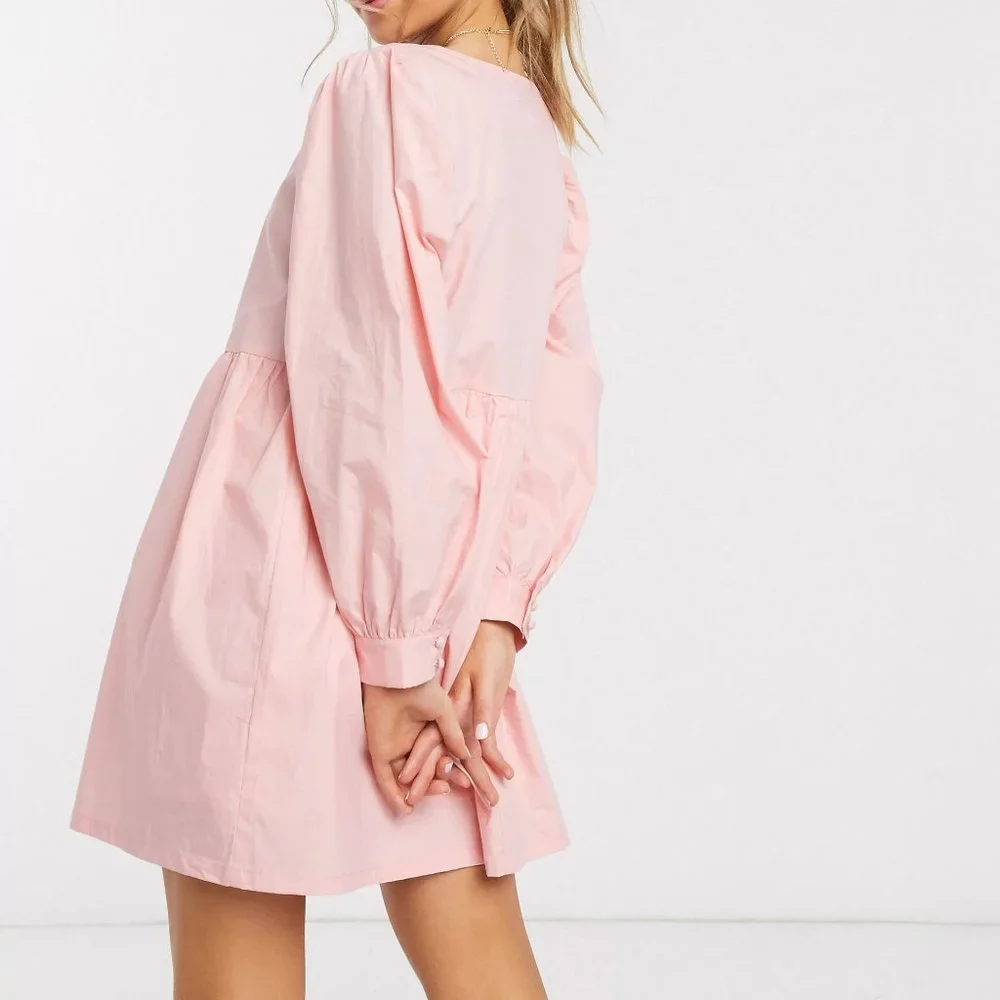 Daisy Street ASOS Cottagecore Mini Dress with Puff Sleeves Size US 8 UK 12 EUC - Picture 7 of 7